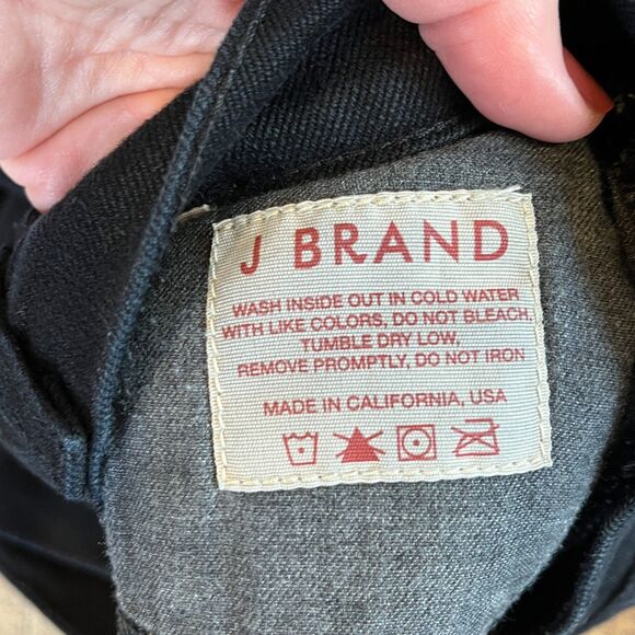 J Brand Black Jeans The Deal Skinny Leg Size 28 Noir Ankle Zip - Picture 8 of 10